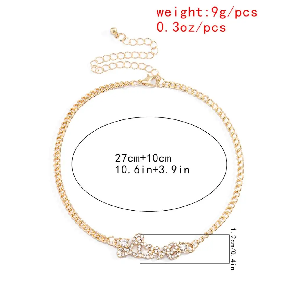 Kpop LOVE Letter Clear Crystal Pendant Necklace Women Wedding Vintage Punk Gold Color Rhinestone Heart Choker Charm Neck Jewelry
Kpop LOVE Letter Clear Crystal Pendant Necklace Women Wedding Vintage Punk Gold Color Rhinestone Heart Choker Charm Neck Jewelry