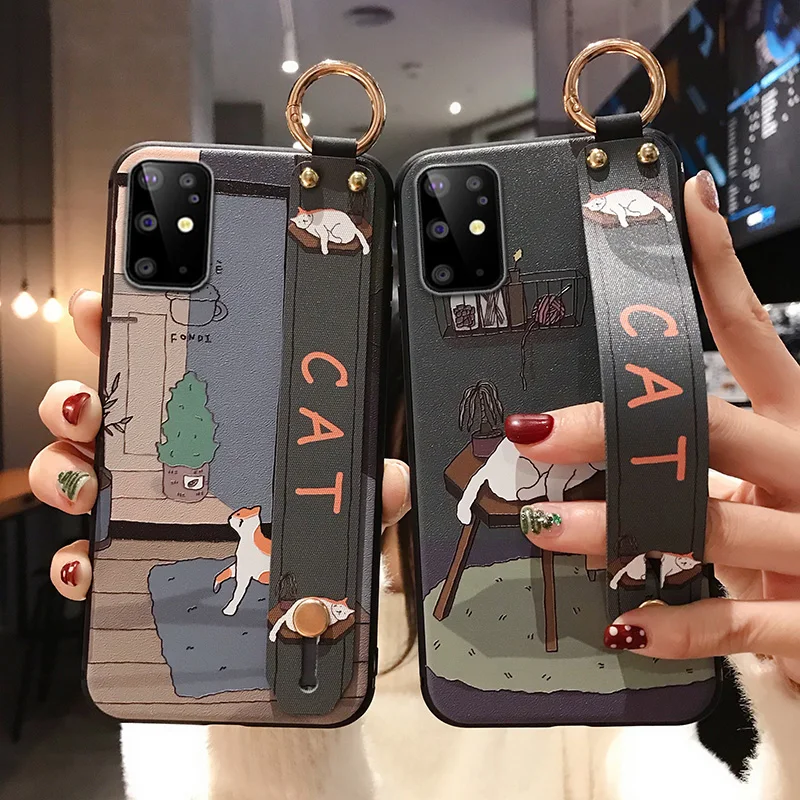 Note 20 Ultra 5G Cover Cute Cat Cartoon TPU Wristband Phone Holder Case for Samsung S20 FE Note 10 Lite M51 A21S A20S S10 Lite 
Note 20 Ultra 5G Cover Cute Cat Cartoon TPU Wristband Phone Holder Case for Samsung S20 FE Note 10 Lite M51 A21S A20S S10 Lite