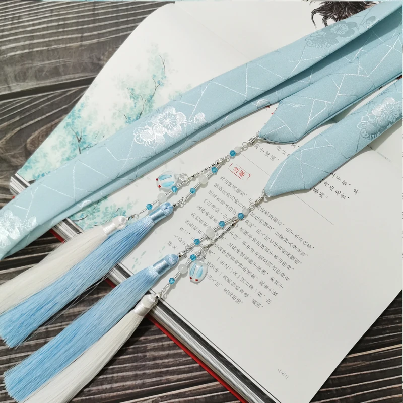 Винтажная старинная китайская лента wuxia с синей кисточкой аксессуары для волос