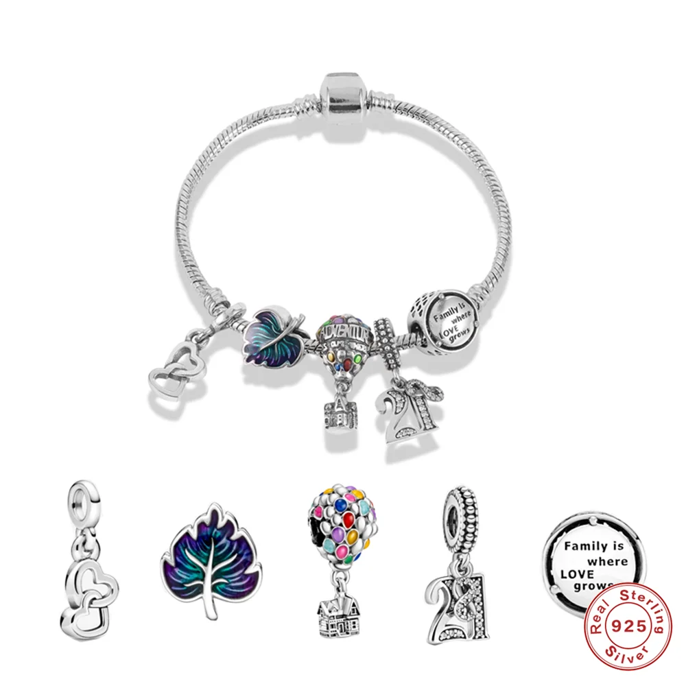 KOJ воздушный шар с листьями любви, бусины, серебряные подвески, подходят для оригинального браслета из серебра 925 пробы, ювелирные изделия дл... 
KOJ воздушный шар с листьями любви, бусины, серебряные подвески, подходят для оригинального браслета из серебра 925 пробы, ювелирные изделия дл...