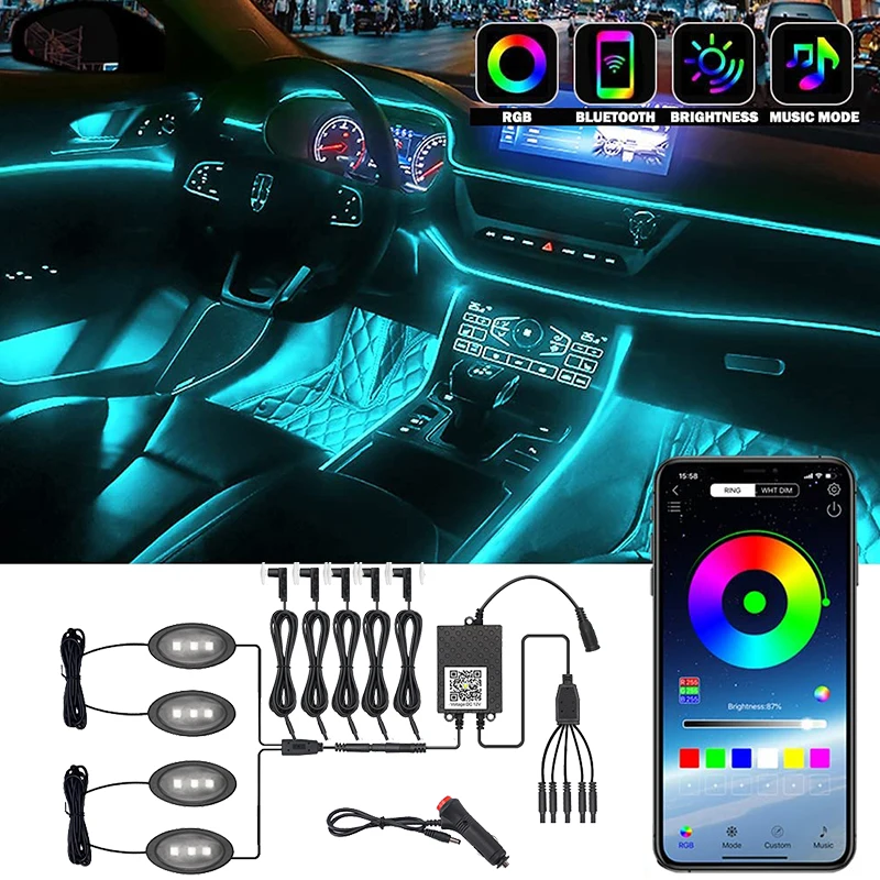 LED Neon Fiber Strip Lamp DIY Music Sound Control Mood Light Auto Backlight 12V Cars Interior Auto Ambient Lights By APP Control
LED Neon Fiber Strip Lamp DIY Music Sound Control Mood Light Auto Backlight 12V Cars Interior Auto Ambient Lights By APP Control