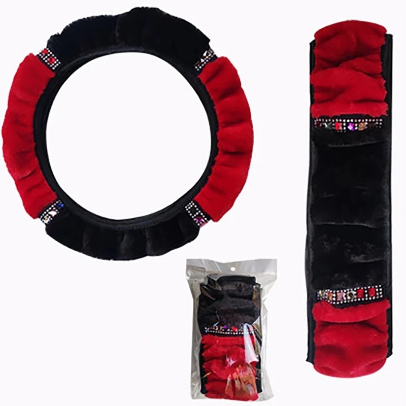 Universal 37-38cm Diameter Soft Plush Rhinestone Car Steering Wheel Cover Interior Accessories Steering-Cover Car-styling
Universal 37-38cm Diameter Soft Plush Rhinestone Car Steering Wheel Cover Interior Accessories Steering-Cover Car-styling