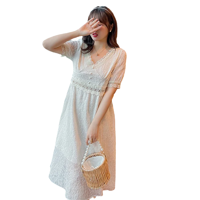 Plus Size Womens Sundress Lace Hollow Waist Dress Summer Casual Elegant V Neck Loose Solid Long Dresses Vestidos Fashion 2021
Plus Size Womens Sundress Lace Hollow Waist Dress Summer Casual Elegant V Neck Loose Solid Long Dresses Vestidos Fashion 2021
