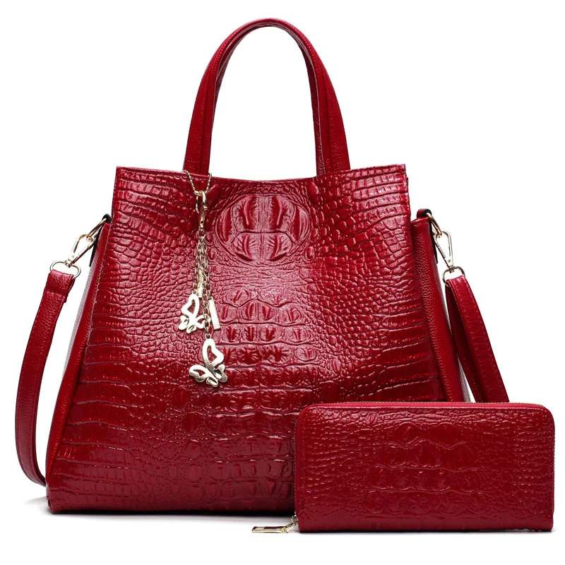 Crocodile Leather Women Business Bags Office Tote Red Alligator Hand Bags Set Lady Betterfly Tassel Designer Handbags And Purses
Crocodile Leather Women Business Bags Office Tote Red Alligator Hand Bags Set Lady Betterfly Tassel Designer Handbags And Purses