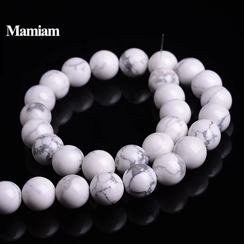 Mamiam Natural 6-12mm Howlite Beads Smooth Round Loose Stone Diy Bracelet Necklace Jewelry Making Gemstone Gift Design
Mamiam Natural 6-12mm Howlite Beads Smooth Round Loose Stone Diy Bracelet Necklace Jewelry Making Gemstone Gift Design
