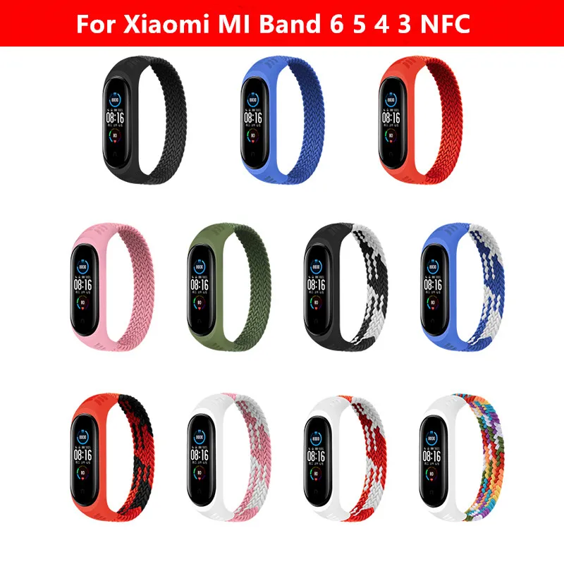 

Nylon Elastic Strap For xiaomi mi band 6 nfc Bracelet watchband pulsera correa Strap Miband Wristband Sport loop Mi band 5 4 3