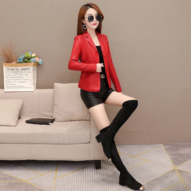 Leather jacket Women Slim Windbreaker locomotive Lapel Mid-length 2020 New Autumn clothes Female Tops Coat Casual wear High-end
Leather jacket Women Slim Windbreaker locomotive Lapel Mid-length 2020 New Autumn clothes Female Tops Coat Casual wear High-end