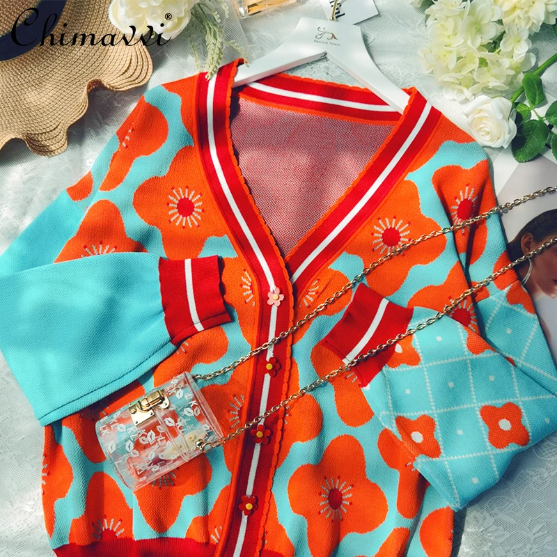 Кардиган женский из вискозы, с цветочным принтом и длинным рукавом, свободного кроя, осень 2021
Кардиган женский из вискозы, с цветочным принтом и длинным рукавом, свободного кроя, осень 2021