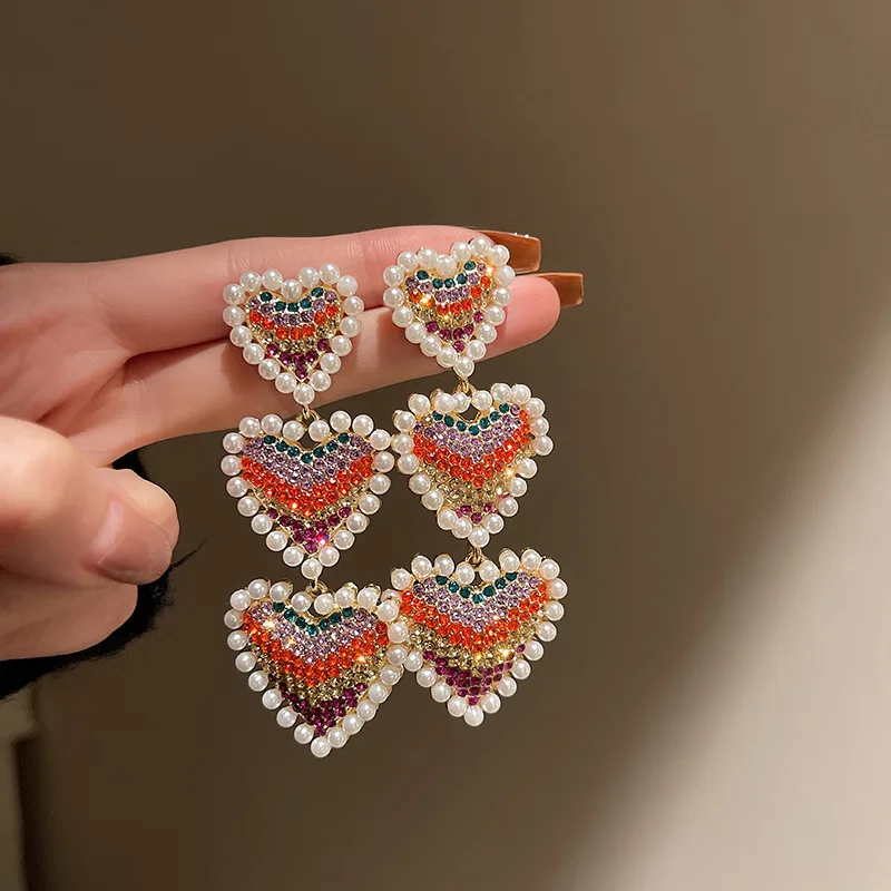 Корейские модные роскошные элегантные жемчужные длинные серьги-капли с бриллиантами в форме сердца для женщин женские серьги 2021 модные юве... 
Корейские модные роскошные элегантные жемчужные длинные серьги-капли с бриллиантами в форме сердца для женщин женские серьги 2021 модные юве...