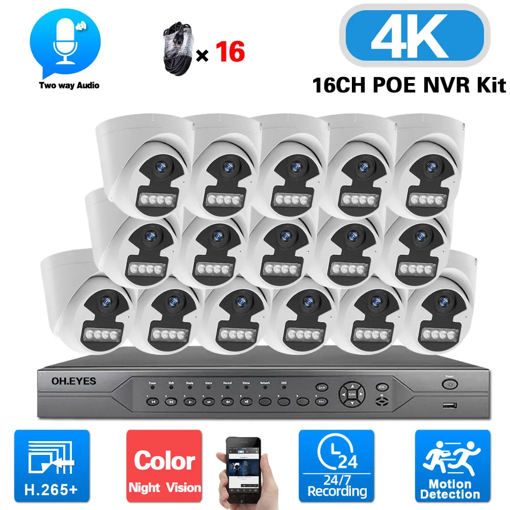 16 Channel CCTV Security Camera System 4K POE NVR Kit Color Night Vision Indoor IP Dome Video Surveillance Camera System Set 8MP
16 Channel CCTV Security Camera System 4K POE NVR Kit Color Night Vision Indoor IP Dome Video Surveillance Camera System Set 8MP