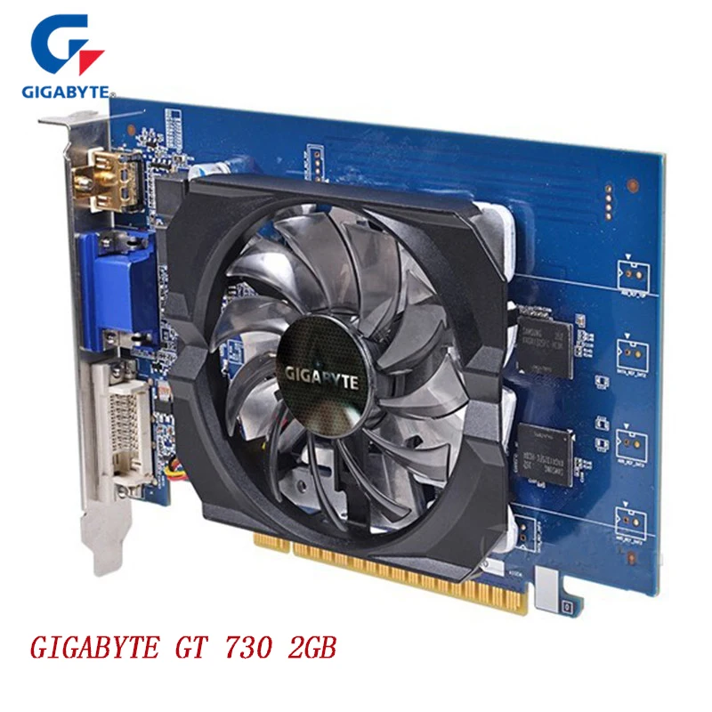 Видеокарты GIGABYTE NvidiaGra GT730 2 ГБ DDR5 64 бит GDDR5 игровая видеокарта для NVIDIA Geforce GT 730 HDMI DVI