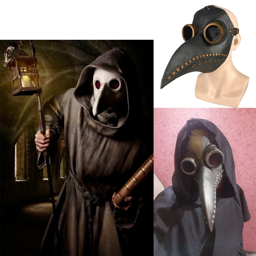 

Plague Doctor Maske Latex Steam Punks Maske Glasses Halloween Bird Cosplay Steampunks Beak Masks Prop Carnival