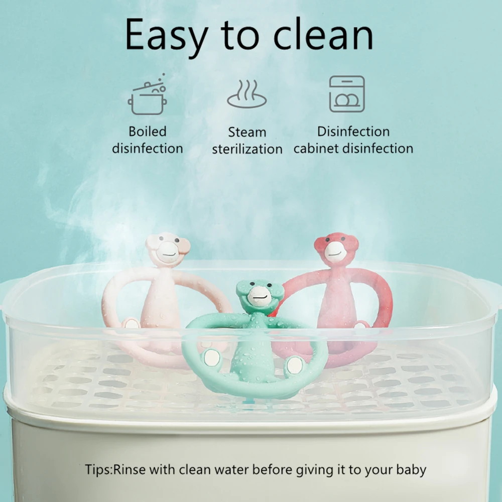 BC Babycare 2 в 1 мягкий силиконовый детский Прорезыватель для зубов виде животных