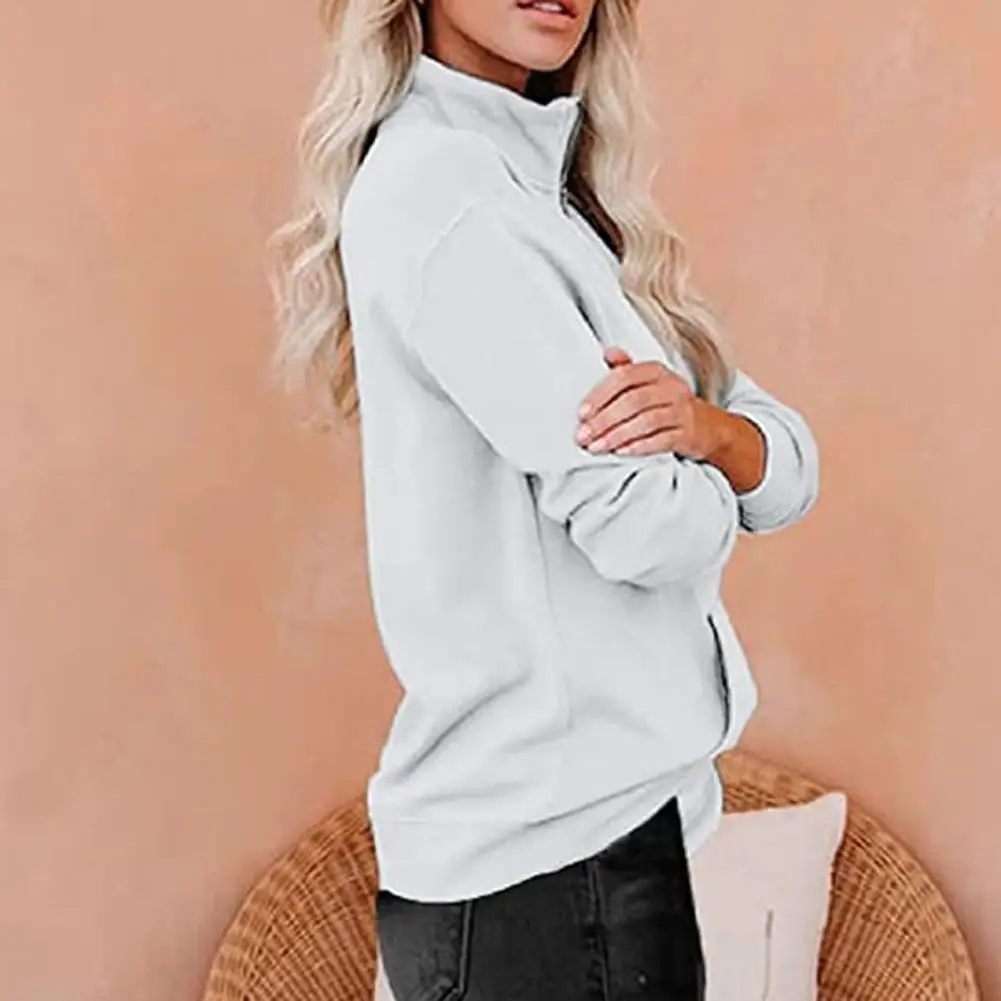 Pullover Sweatshirt Shrinkable Hem Casual Sweatshirt Stand Collar Pure Color Sweatshirt Jumper
Pullover Sweatshirt Shrinkable Hem Casual Sweatshirt Stand Collar Pure Color Sweatshirt Jumper