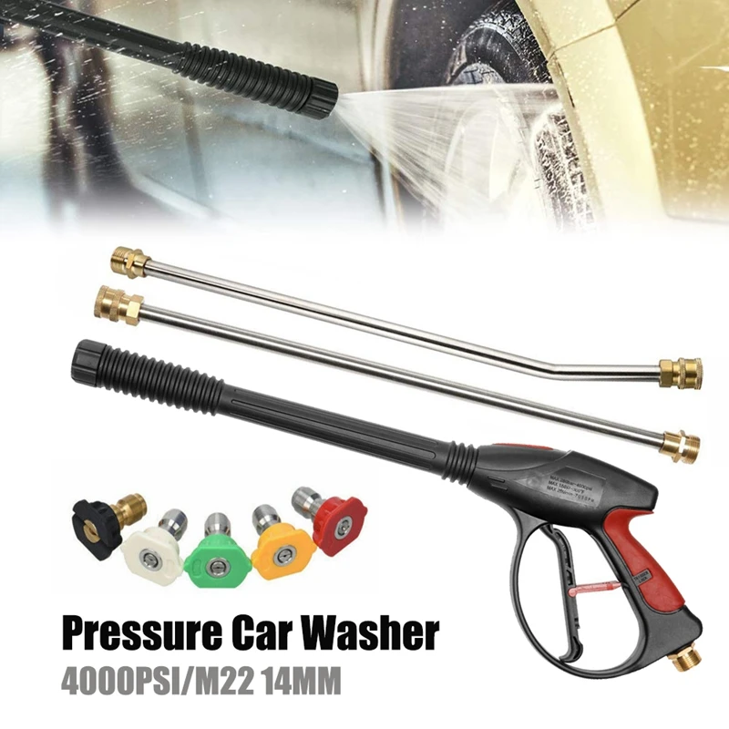 4000PSI High Pressure Washer Spray G-Un,M22 14mm Car Washer Foam Cleaning Tool with 5 Nozzles and 30° Degree Curved Rod 
4000PSI High Pressure Washer Spray G-Un,M22 14mm Car Washer Foam Cleaning Tool with 5 Nozzles and 30° Degree Curved Rod
