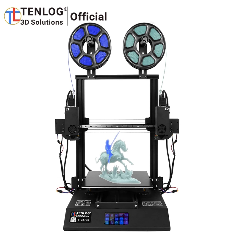 

TENLOG 3D Printer TL-D3 PRO With 7pcs TMC2209 Independent Dual BMG Extruder 300 Degree High Temperature Nozzle 600W Power Supply
