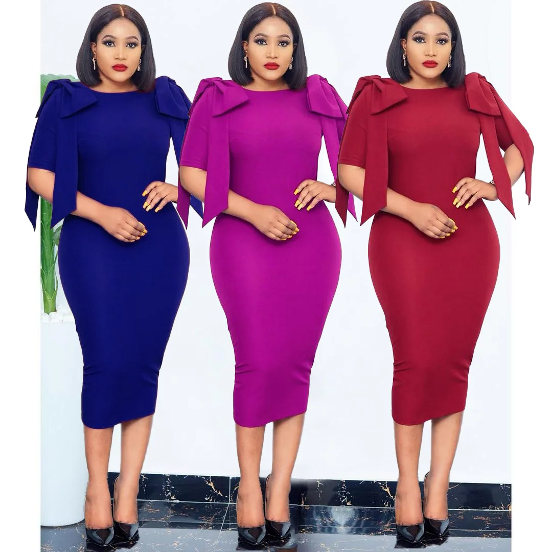 Women Bodycon Dresses Skinny Short Sleeves Midi with Bow Elegant Office Work Wear Ladies Elastic Modest Classy Female African XL
Women Bodycon Dresses Skinny Short Sleeves Midi with Bow Elegant Office Work Wear Ladies Elastic Modest Classy Female African XL