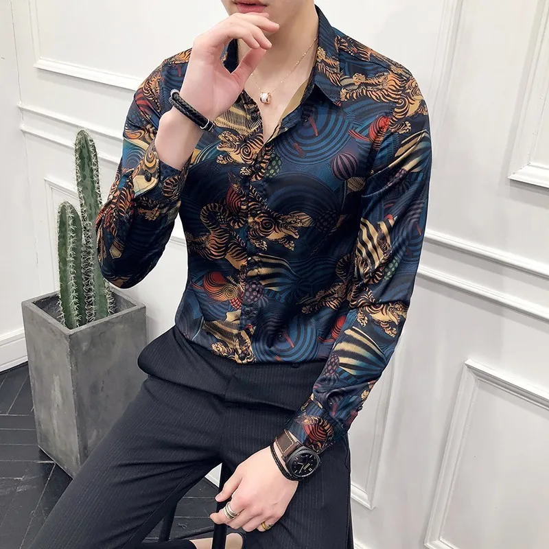 Animal Print Shirt Men Chemise Homme Slim Fit Long Sleeve Shirt Camisa Masculina Blue Social Men Club Prom Shirt 2020 Autumn
Animal Print Shirt Men Chemise Homme Slim Fit Long Sleeve Shirt Camisa Masculina Blue Social Men Club Prom Shirt 2020 Autumn