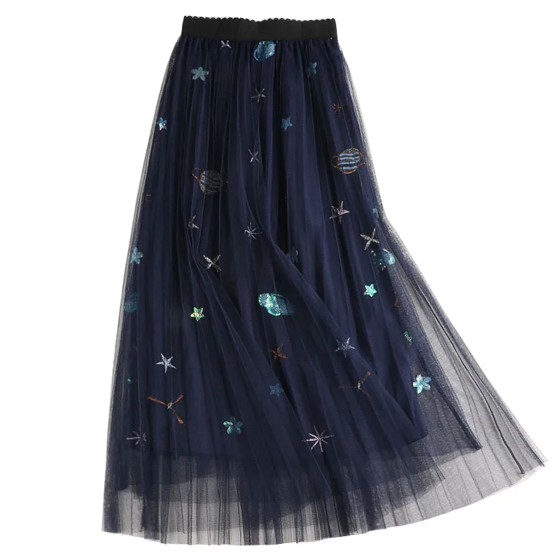 A101 spring new joker show tall waist net yarn embroidery flower female star long pleated skirt in the bust skirt
A101 spring new joker show tall waist net yarn embroidery flower female star long pleated skirt in the bust skirt