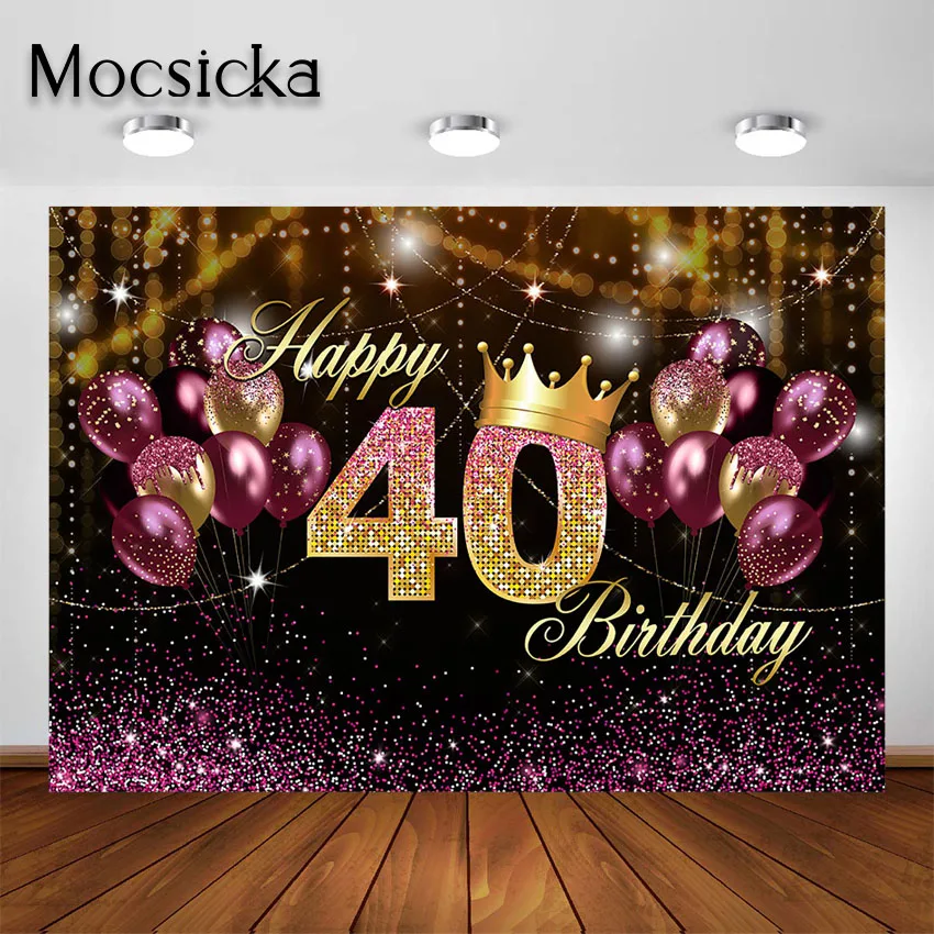 Mocsicka Birthday Party Backdrop for 30 40 50 60 70 Women Birthday Golden Pink Glitter Balloon Decorations Background Photoshoot
Mocsicka Birthday Party Backdrop for 30 40 50 60 70 Women Birthday Golden Pink Glitter Balloon Decorations Background Photoshoot