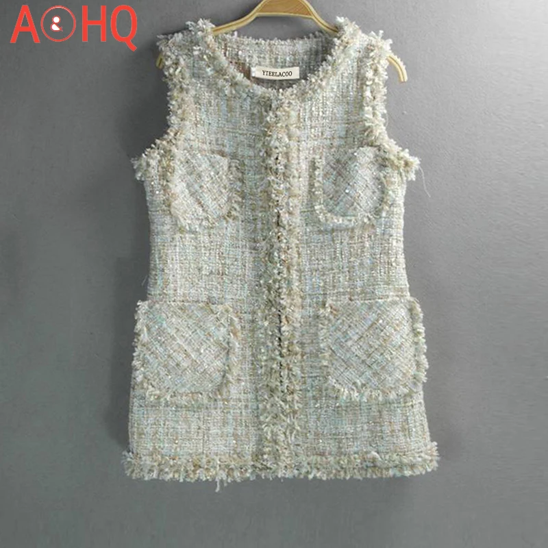 Tweed jacket sleeveless light green one-piece advanced custom 2021 spring / autumn long jacket coat ladies coat sequined
Tweed jacket sleeveless light green one-piece advanced custom 2021 spring / autumn long jacket coat ladies coat sequined