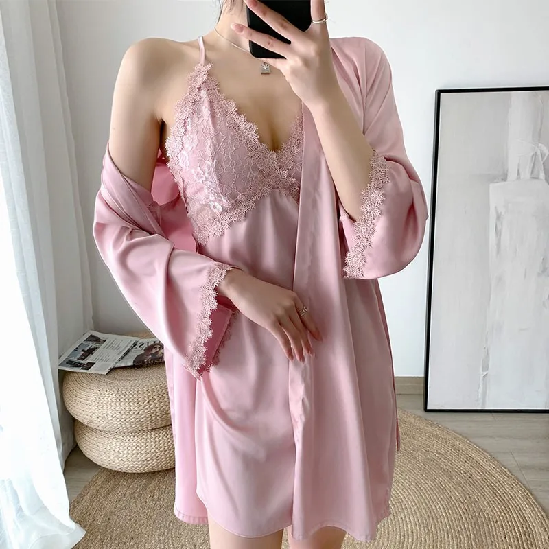 Комплект женской ночной рубашки с вырезами, Белый Свадебный костюм невесты, кружевная одежда для сна из 2 предметов, ночная сорочка на осень,...
Комплект женской ночной рубашки с вырезами, Белый Свадебный костюм невесты, кружевная одежда для сна из 2 предметов, ночная сорочка на осень,...