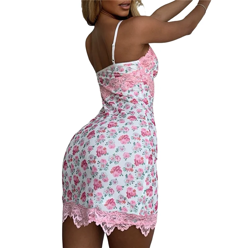 Women Lace Spaghetti Strap Close-fitting Dress Flower Printing Pattern Sleeveless Bodycon Slim Mini Dress Party Clubwear
Women Lace Spaghetti Strap Close-fitting Dress Flower Printing Pattern Sleeveless Bodycon Slim Mini Dress Party Clubwear