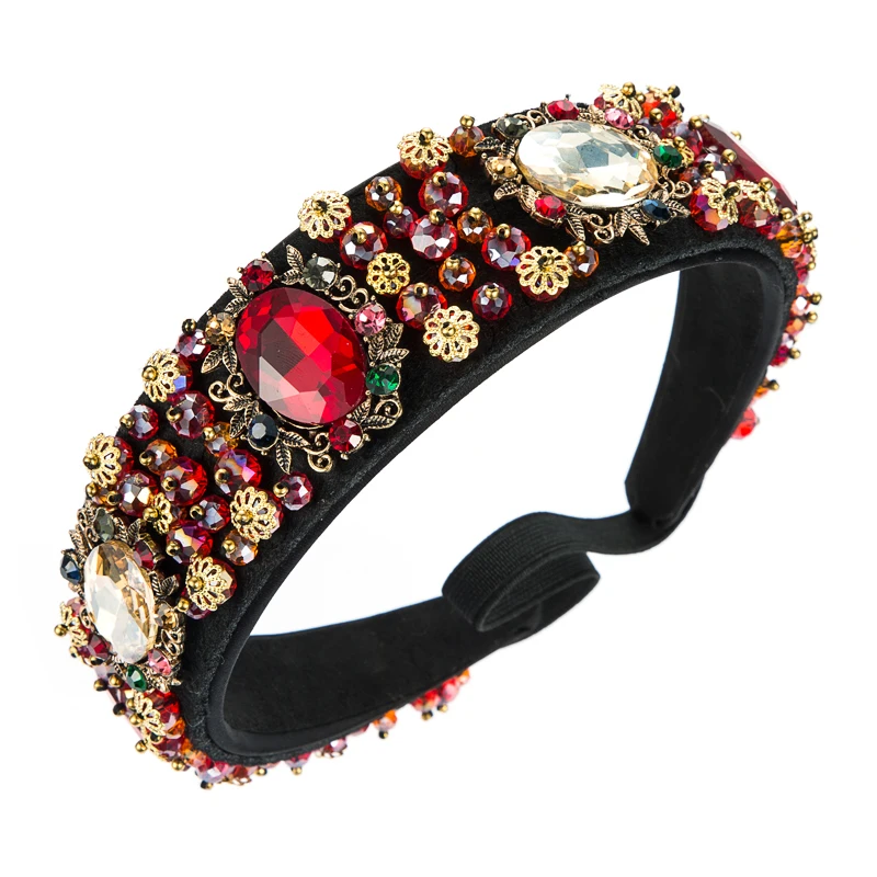 Elegant Baroqur Full Multi Color Crystal Headband for Woman Luxurious Shiny Rhinestone Padded Hairband Girl Party Hair Accessory
Elegant Baroqur Full Multi Color Crystal Headband for Woman Luxurious Shiny Rhinestone Padded Hairband Girl Party Hair Accessory