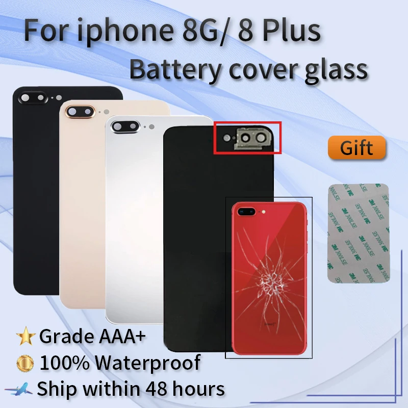For iphone 8G 8Plus high quality brand new original waterproof battery door glass back cover shell+3M adhesive
For iphone 8G 8Plus high quality brand new original waterproof battery door glass back cover shell+3M adhesive