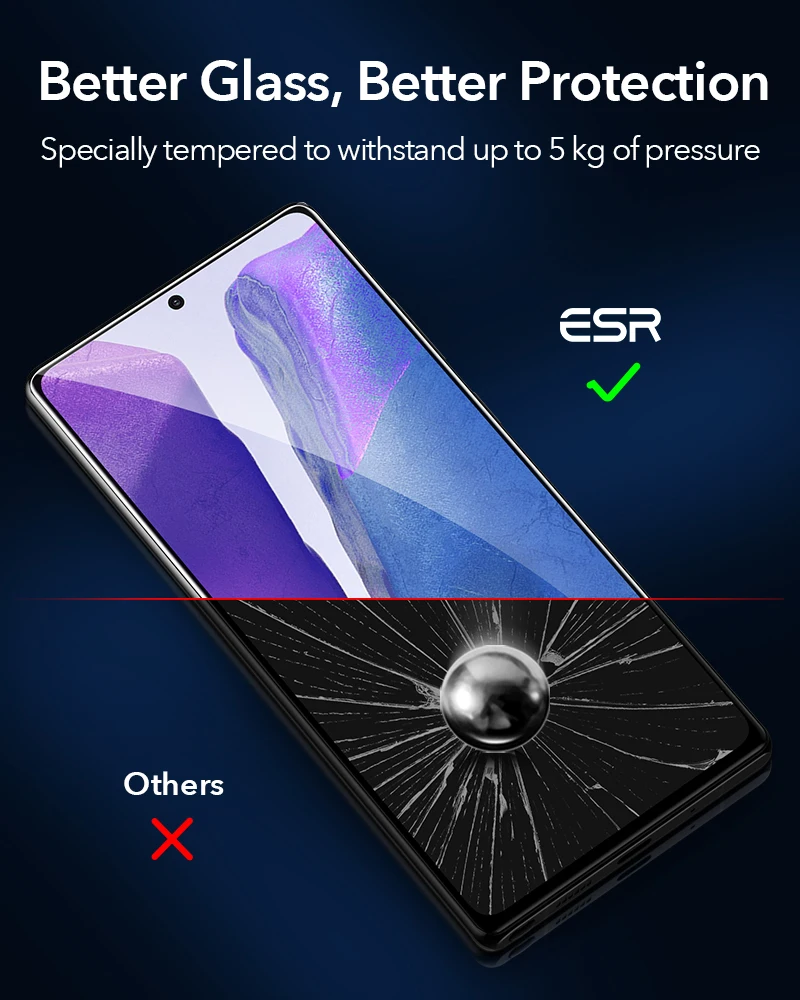 Защитное стекло ESR для Samsung Galaxy Note 20 Ultra S20 S10 Plus Lite 10/9 2 шт. | Мобильные телефоны и