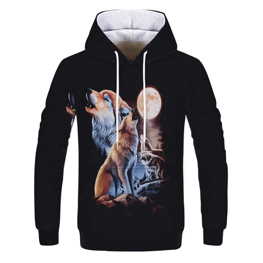 Spring, autumn and winter fashion new animal wolf 3D printing pattern men's hooded sweater
Spring, autumn and winter fashion new animal wolf 3D printing pattern men's hooded sweater