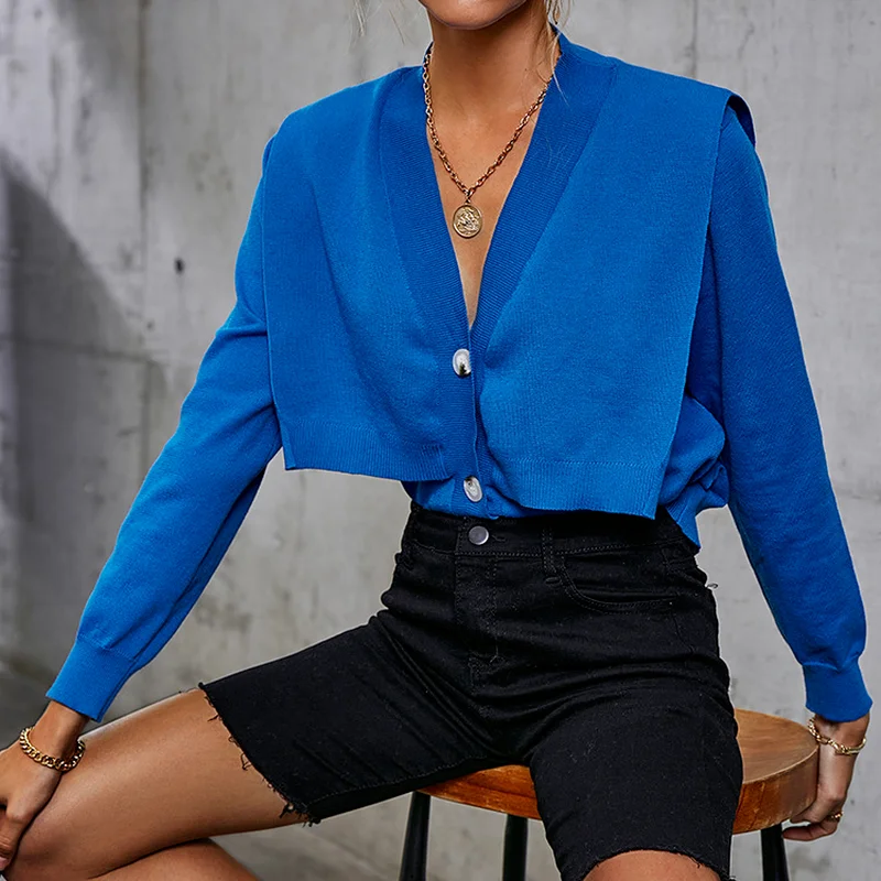 Autumn and Winter Temperament Commuter Single-breasted Blue Knit Thin Section Retro Long Section Solid Color Cardigan Sweater
Autumn and Winter Temperament Commuter Single-breasted Blue Knit Thin Section Retro Long Section Solid Color Cardigan Sweater