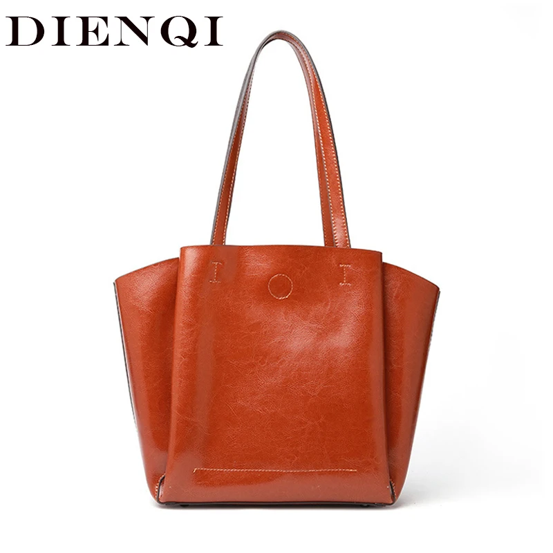DIENQI высококачественные женские сумки через плечо из мягкой натуральной кожи