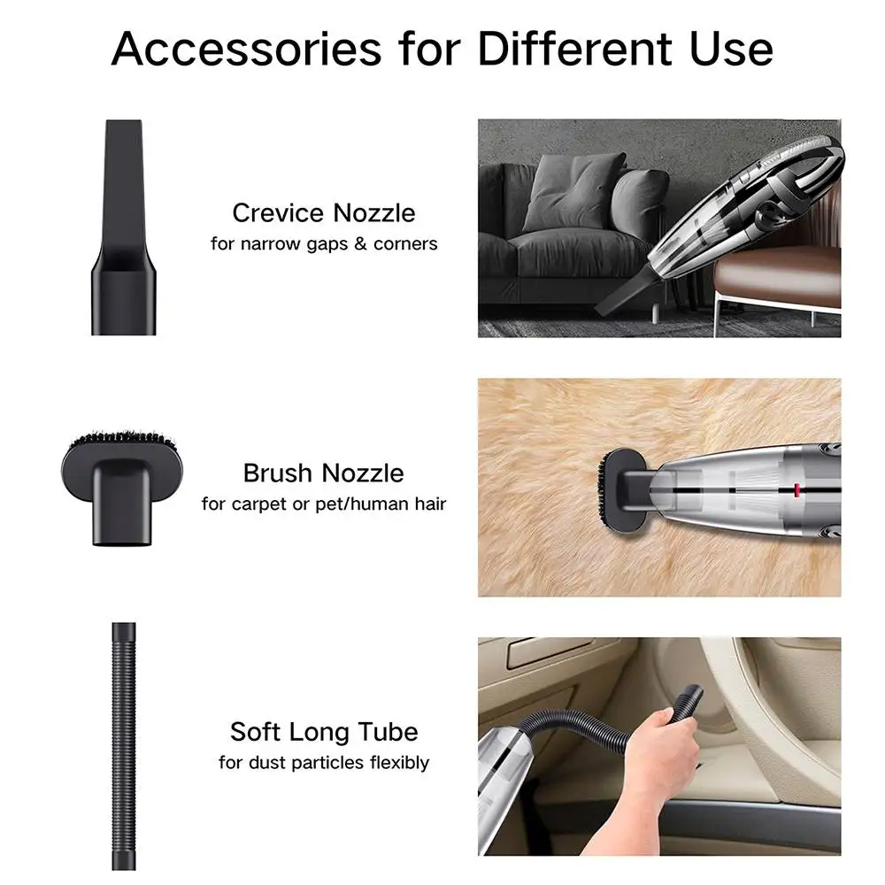 Audew 4000PA Portable Handheld Car Vacuum Cleaner Wireless Rechargeable Wet Dry 120W 12V for Car Home Pet Hair Dust Cleaning
Audew 4000PA Portable Handheld Car Vacuum Cleaner Wireless Rechargeable Wet Dry 120W 12V for Car Home Pet Hair Dust Cleaning