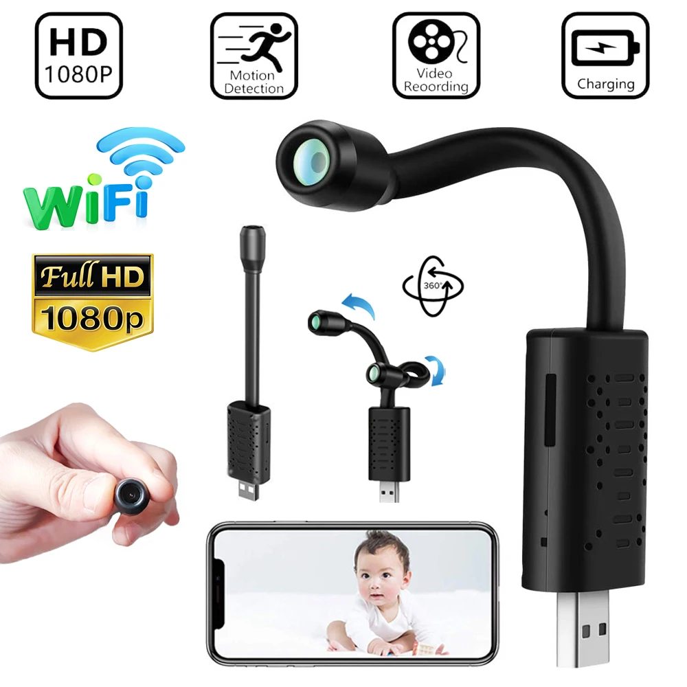 HD 1080P Smart Wifi Mini Camera USB Real Time Surveillance IP Cam With Hidden AI Human Detection Loop Recording Video Recorder
HD 1080P Smart Wifi Mini Camera USB Real Time Surveillance IP Cam With Hidden AI Human Detection Loop Recording Video Recorder