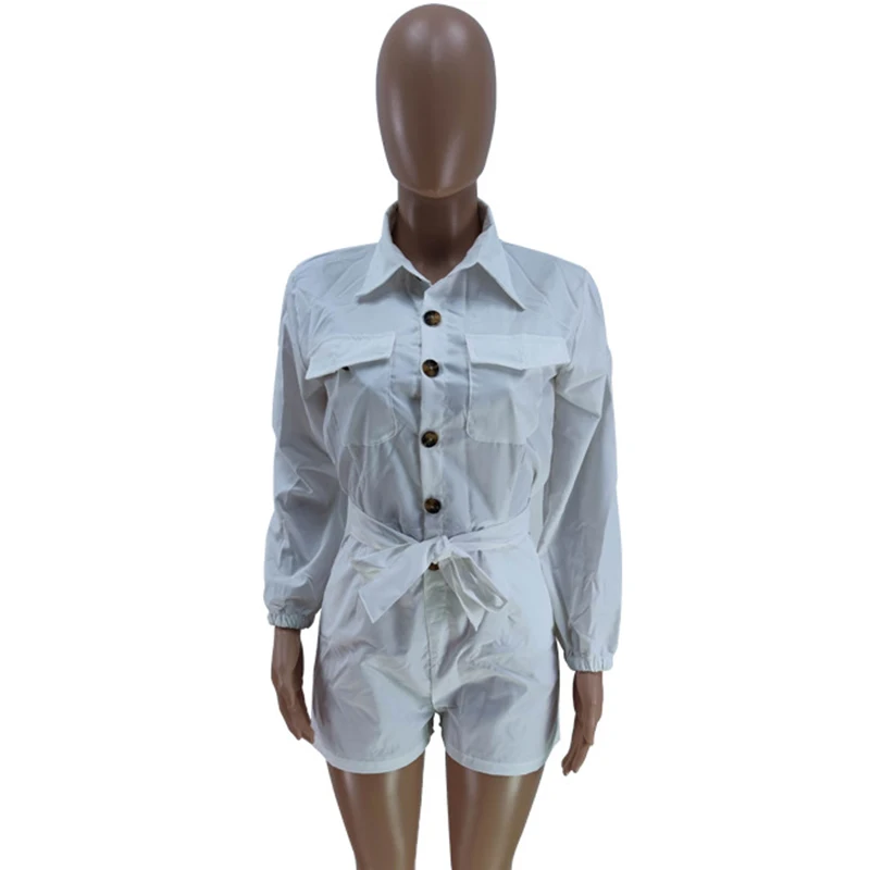 2021 Summer Jumpsuit Women Bodysuit White Female High Waist Lace-up Pants Casual Solid Colors Fashion Lady Single Breasted Bel
2021 Summer Jumpsuit Women Bodysuit White Female High Waist Lace-up Pants Casual Solid Colors Fashion Lady Single Breasted Bel