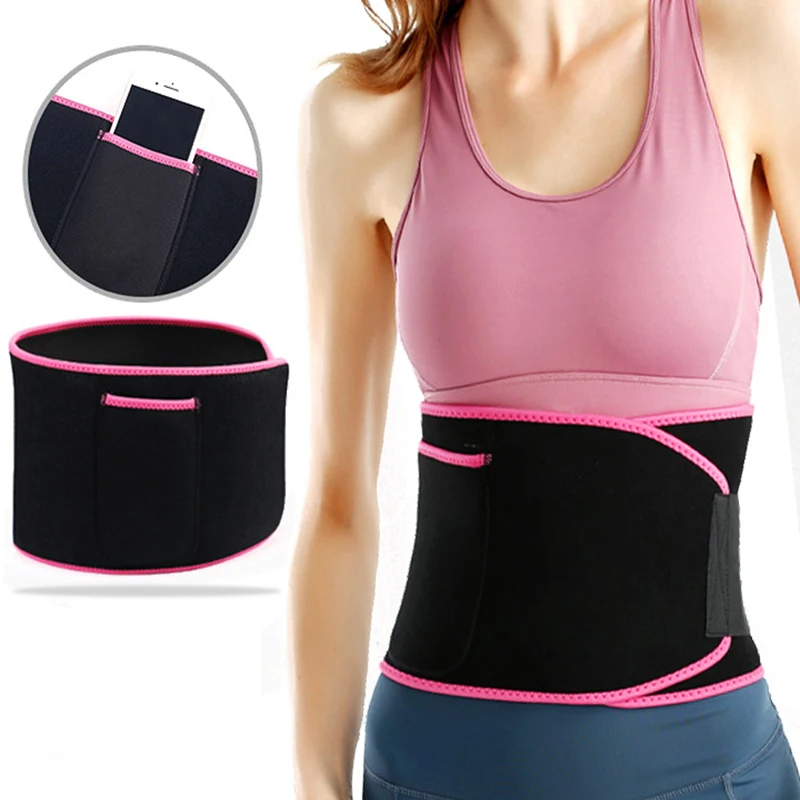 

Women Waist Trainer Breathable Sweat Belt Fitness Phone Bag Belt Body Shaper Girdle Fat Burn Belly Slimming Band for Weight Loss