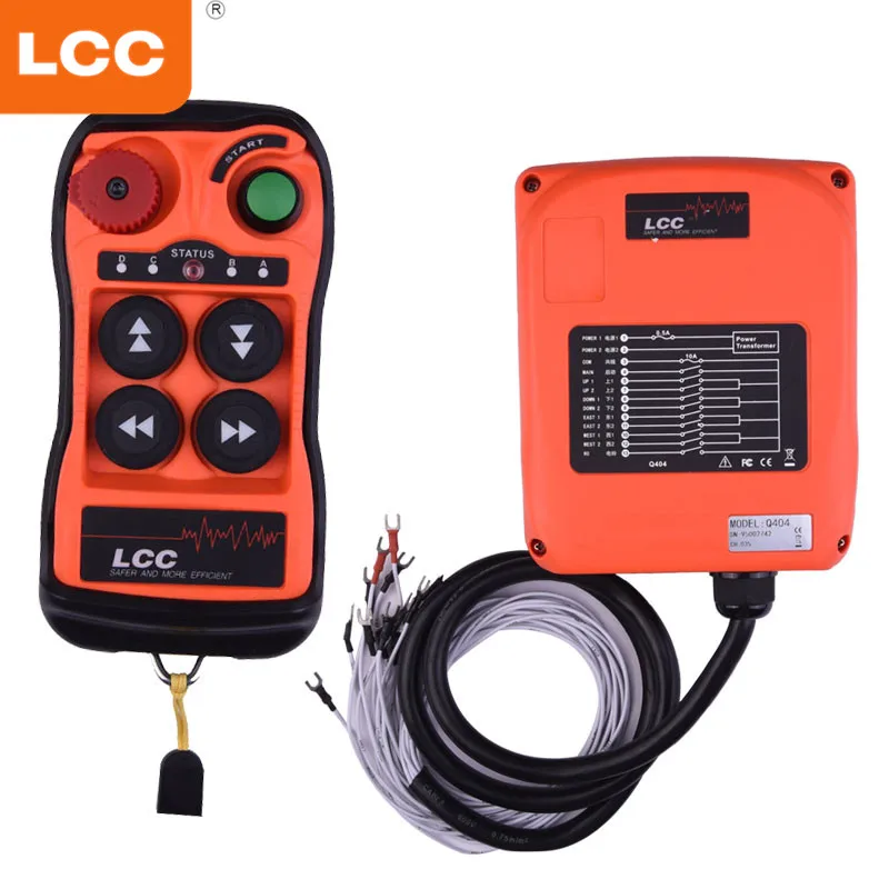 Q404 AC/DC 110 460V 4 кнопочный двухскоростной Промышленный Кран Радио беспроводной