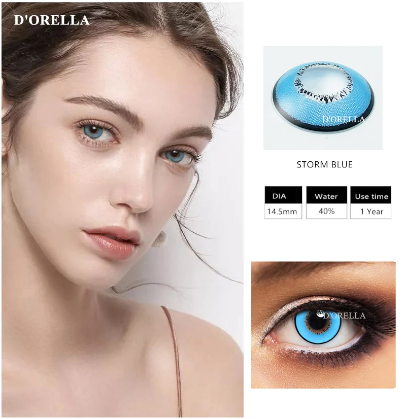 D'ORELLA 1 Pair(2pcs) STORM series Coloured Contact Lenses for Eyes Cosmetic Cosplay Contact Lens Eye Color
D'ORELLA 1 Pair(2pcs) STORM series Coloured Contact Lenses for Eyes Cosmetic Cosplay Contact Lens Eye Color