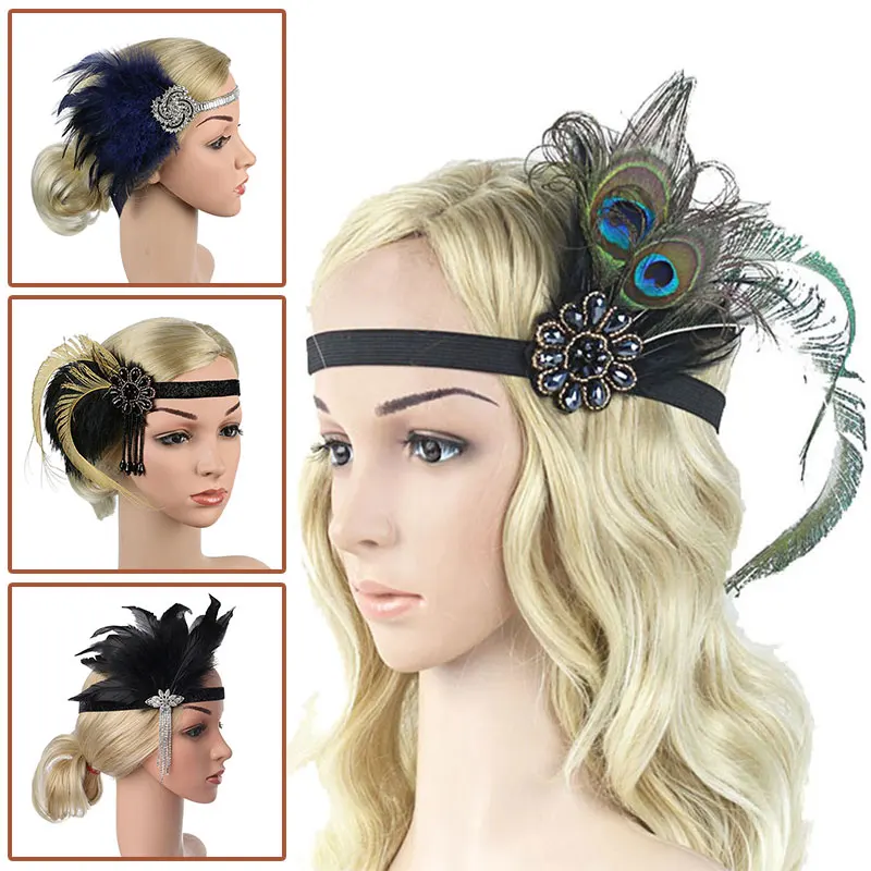 34 Styles Vintage Hair Accessories Black Rhinestone Beaded Sequin Hair Band 1920S Headpiece Women Flapper Feather Headband
34 Styles Vintage Hair Accessories Black Rhinestone Beaded Sequin Hair Band 1920S Headpiece Women Flapper Feather Headband
