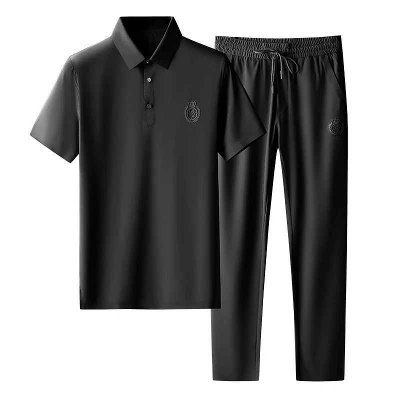 tracksuit clothes men Summer silky traceless ice silk middle-aged business two-piece set short sleeve Lapel T-shirt casual gym
tracksuit clothes men Summer silky traceless ice silk middle-aged business two-piece set short sleeve Lapel T-shirt casual gym