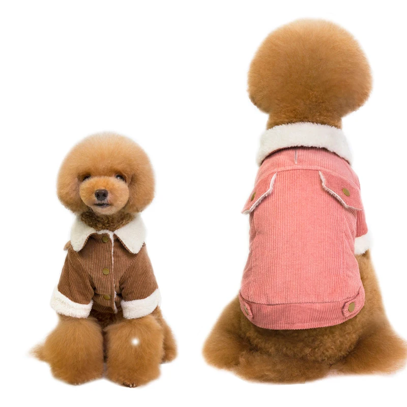 Autumn and Winter dog clothes with plush corduroy thick brushed dog coat cat jacket for small dogs cotton clothes teddy
Autumn and Winter dog clothes with plush corduroy thick brushed dog coat cat jacket for small dogs cotton clothes teddy