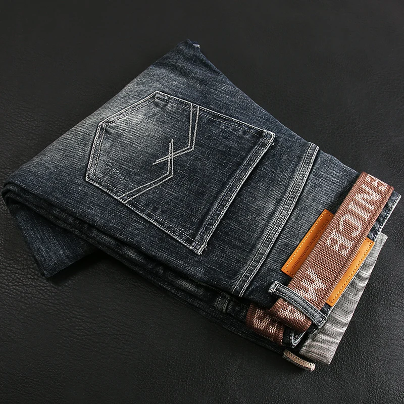 European Vintage Fashion Men Jeans Retro Black Blue Elastic Designer Slim Jeans Men Classical Simple Casual Cotton Denim Pants
European Vintage Fashion Men Jeans Retro Black Blue Elastic Designer Slim Jeans Men Classical Simple Casual Cotton Denim Pants