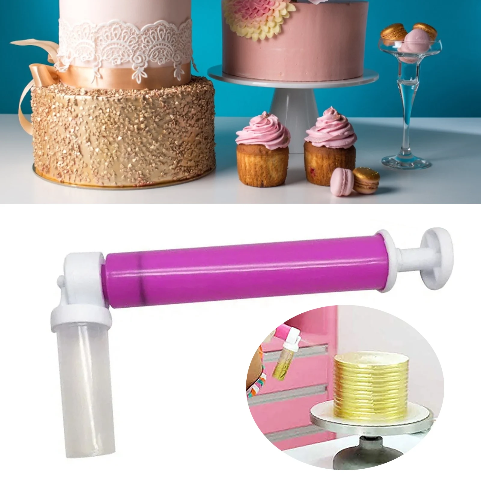 NEW Manual Airbrush For Cake Decoration Coloring Baking Decoration Tools Cake Pastry Dusting Spray Tube Color Duster Baking Tool
NEW Manual Airbrush For Cake Decoration Coloring Baking Decoration Tools Cake Pastry Dusting Spray Tube Color Duster Baking Tool