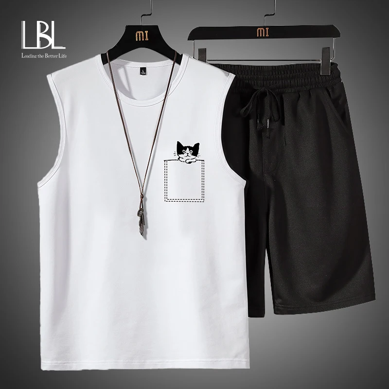 2021 New Men's Vest + Sports Shorts Set Summer Breathable Casual Sleeveless T-shirt Running Set Fashion Harajuku Male Sport Suit
2021 New Men's Vest + Sports Shorts Set Summer Breathable Casual Sleeveless T-shirt Running Set Fashion Harajuku Male Sport Suit