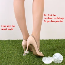 Aohaolee Silicone High Heel Protectors Stiletto Flower Pattern Covers Heel Stoppers Crystal Antislip Heel Protection For Grass