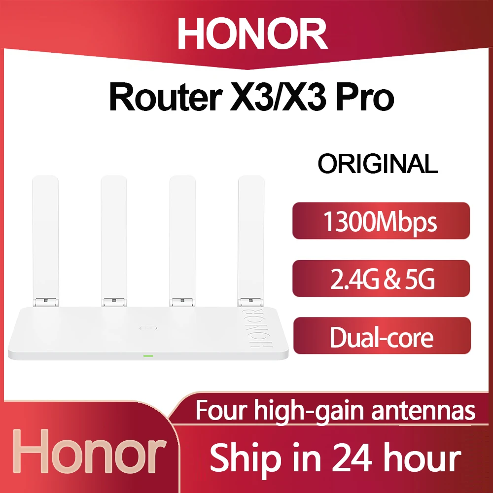 Маршрутизатор Honor X3 /X3 Pro, 1300 Мбит/с, 2,4 ГГц/5G МГц, 4 антенны с высоким коэффициентом усиления
Маршрутизатор Honor X3 /X3 Pro, 1300 Мбит/с, 2,4 ГГц/5G МГц, 4 антенны с высоким коэффициентом усиления