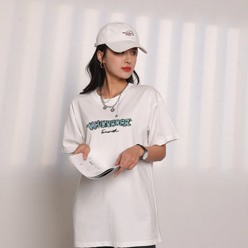 Loose White Letter Print T Shirts Women Mid Length Short Sleeve Casual Tops O-neck All-match Plus Size Simple Aesthetic New Tees
Loose White Letter Print T Shirts Women Mid Length Short Sleeve Casual Tops O-neck All-match Plus Size Simple Aesthetic New Tees