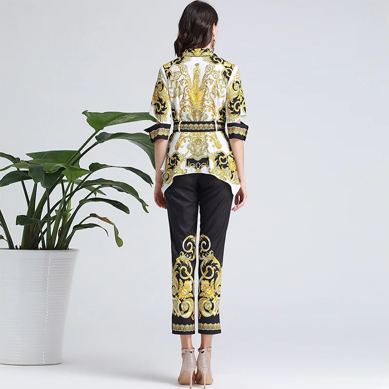 Summer New Women's Suit V-neck Half Sleeve Shirt Fashion Printed Cropped Trousers Casual Two-Piece Suit
Summer New Women's Suit V-neck Half Sleeve Shirt Fashion Printed Cropped Trousers Casual Two-Piece Suit