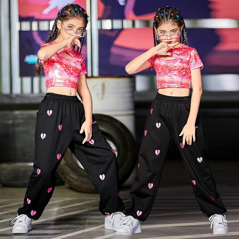 Children Jazz Dance Costume Short Sleeve HiphopSuit Tops Casual Pants For Girls Jazz Performance Sport Hip Hop Clothes 120-170CM
Children Jazz Dance Costume Short Sleeve HiphopSuit Tops Casual Pants For Girls Jazz Performance Sport Hip Hop Clothes 120-170CM
